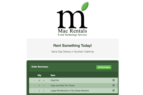 Mac Rentals, Inc. Screenshot